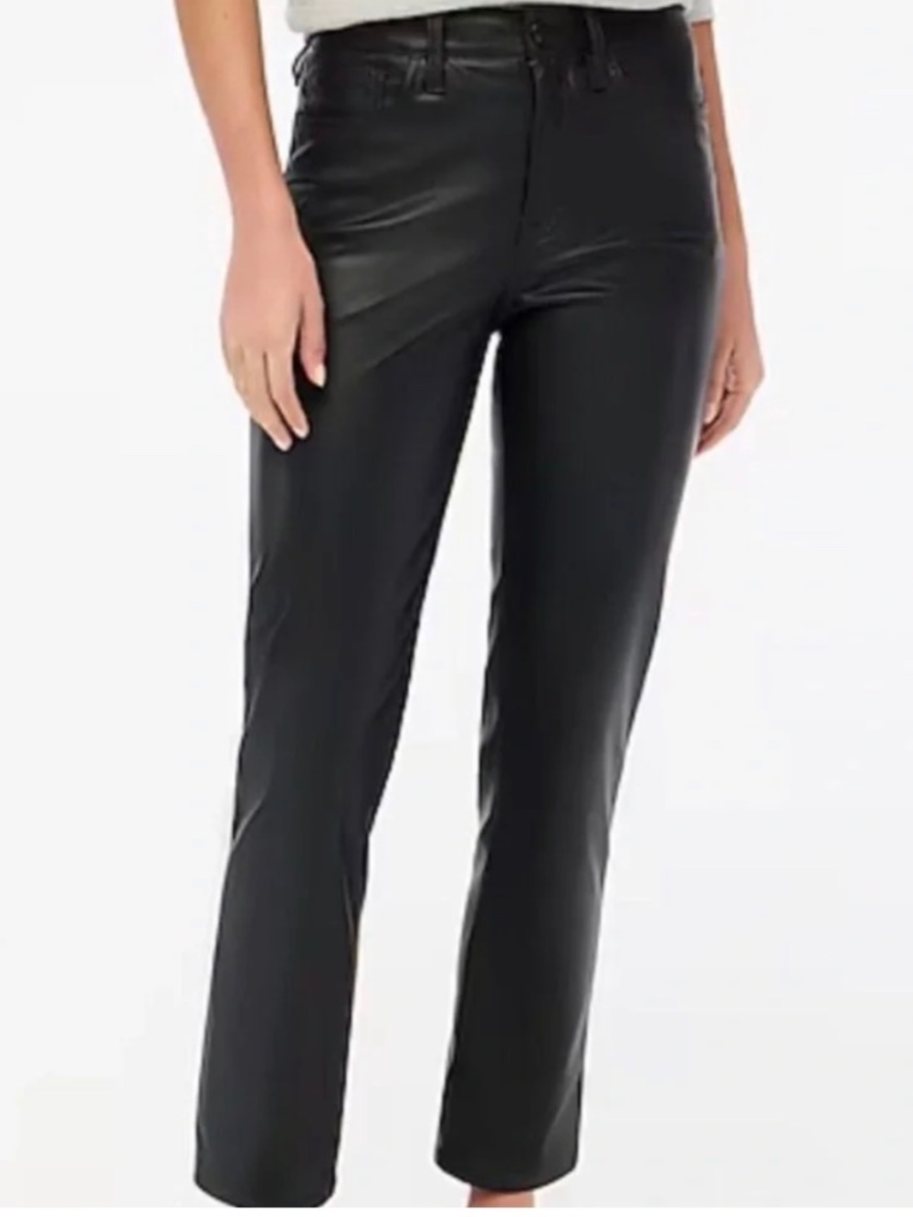 J. Crew Black Reimagined Faux Leather Skinny Jeans